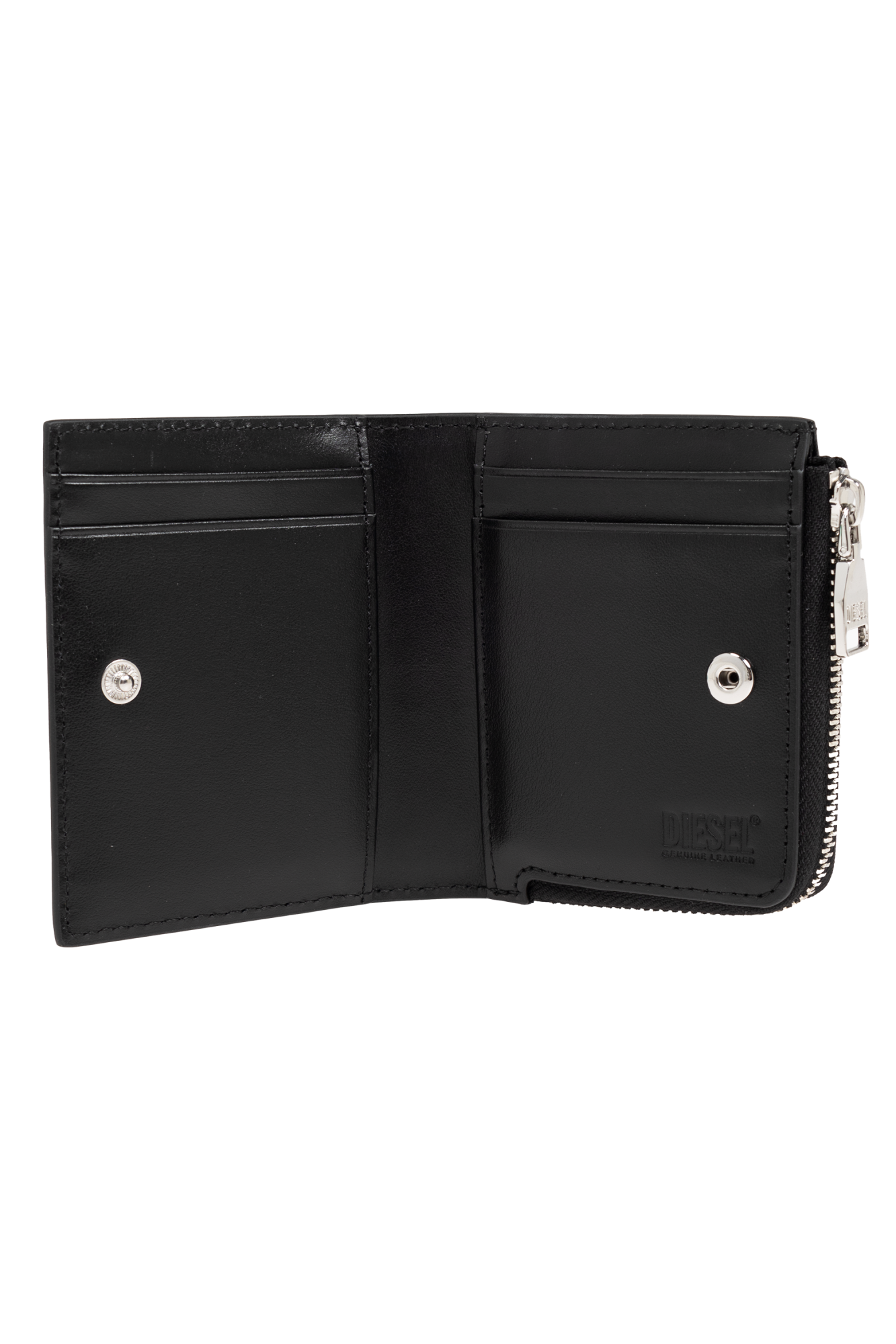 【DIESEL】1dr Card Holder I Women's Card holder in leather | Black | Diesel